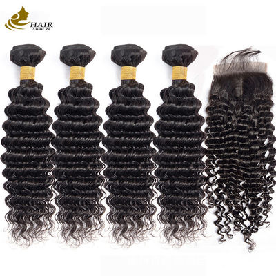 Black Kinky Virgin Human Hair Bundles Beauty Supplies Hair Weave (Màu tóc da trắng)