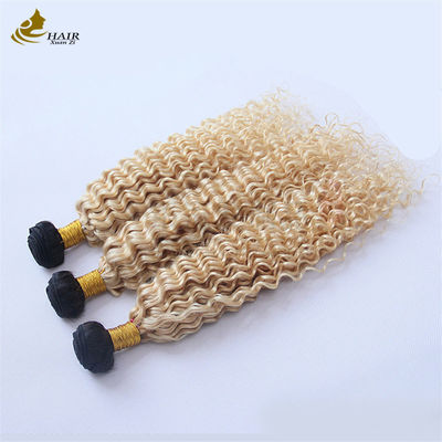 1B/613 Peruvian Brazilian Human Hair Bundle With Frontal Lace Closure (Bộ tóc người Peruvian Brazil với nút thắt dây đeo phía trước)