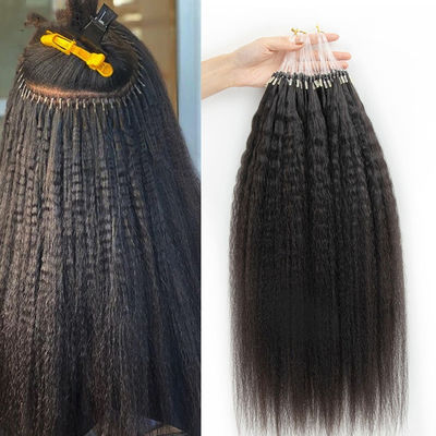 Kinky Straight Prebonded Nano Human Hair Extensions Đen tự nhiên 18 inch