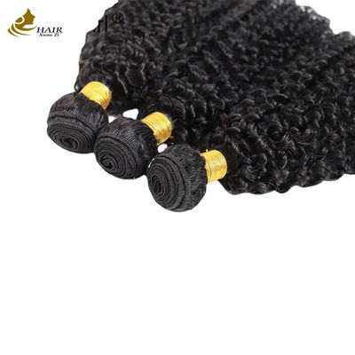 Curly Wave Weft Weave Hair Extensions Afro Kinky Bundles Đen tự nhiên