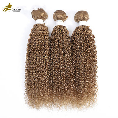 27 Đen màu Mờ tóc con người Extensions Curly Virgin 100g / gói