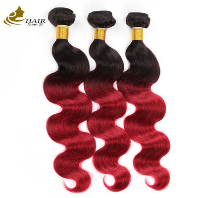 Màu đỏ Ombre màu Brazil tóc con người gói với khóa