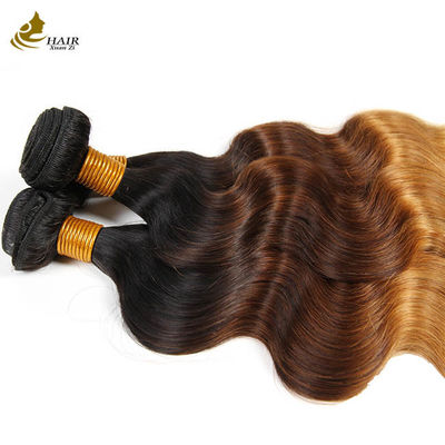 Ombre Body Wave Brazilian Virgin Hair Weave Human Hair Bundles With Closure (Màn hình hình bóng)