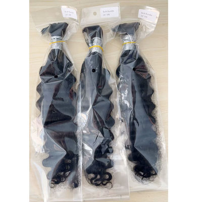 Hai lần kéo sóng sâu Virgin tóc con người Bulk cho đan màu đen tự nhiên