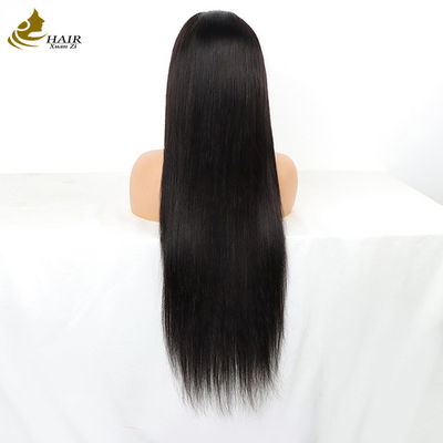 Nhà cung cấp bán buôn 6 * 6 mặt trước tóc người màu đen tự nhiên tóc giả thẳng với sọc chống trượt