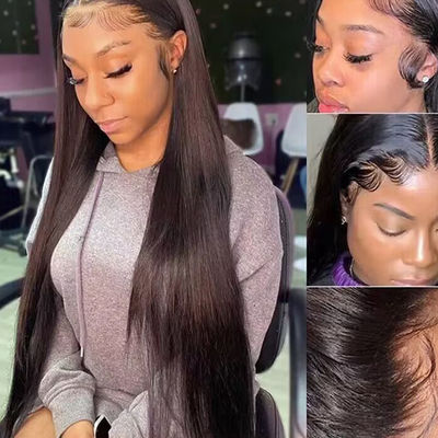 Sản phẩm bán buôn tóc con người tóc giả HD 13X4 Đèn xuyên mặt trước tóc giả được nhổ trước