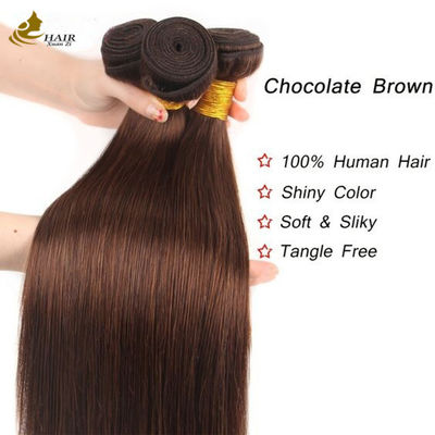 Búi tóc thẳng màu Nâu Chocolate Ombre Tóc thật 4#