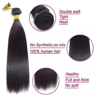 Không đổ tóc người Virgin tóc thẳng máy đan tóc đan đôi