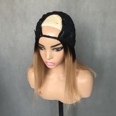 U Part Wig T1b/27 Màu sắc người mới bắt đầu thân thiện thẳng thẳng Không có chất keo Phong cách bảo vệ tóc con người Wig 150% mật độ