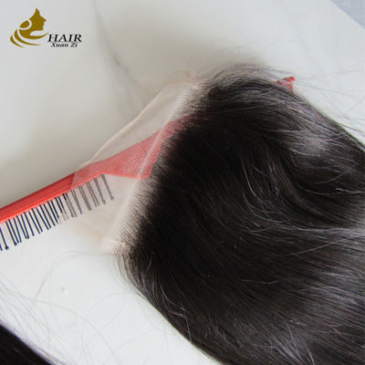 Xanh 4 * 4 renda 20 inch tự nhiên đen thẳng tóc con người renda đóng cửa để bán