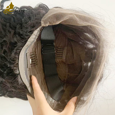 250% mật độ 20 inch màu đen tự nhiên sóng nước HD 13 * 6 không keo Full Lace Perug với tự nhiên Full Hairline