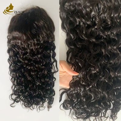250% mật độ 20 inch màu đen tự nhiên sóng nước HD 13 * 6 không keo Full Lace Perug với tự nhiên Full Hairline