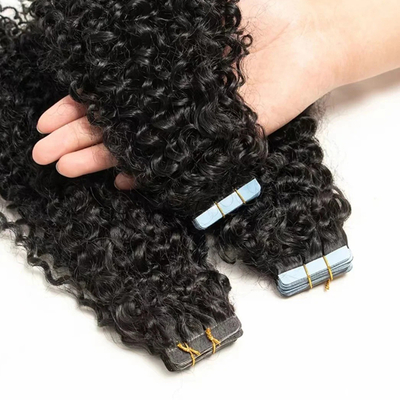 20 Inch Natural Black Water Wave Tape In Human Hair Extensions (Băng băng sóng nước đen tự nhiên 20 inch)