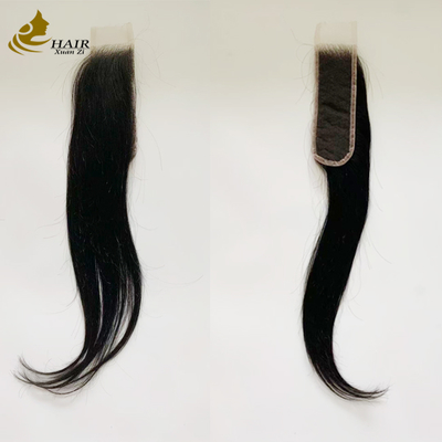 10 inch Virgin Human Hair Natural Black Straight Hair Bundles With 10 inch HD 2*6 Hair Closure (Màu tóc tự nhiên màu đen thẳng)