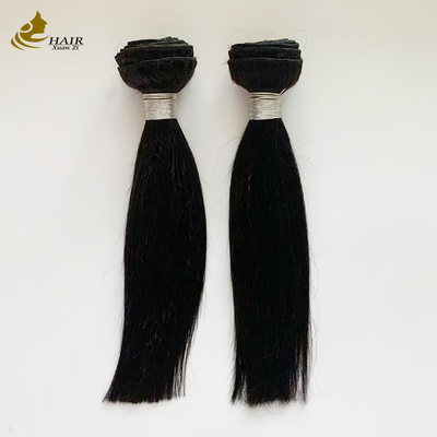 10 inch Virgin Human Hair Natural Black Straight Hair Bundles With 10 inch HD 2*6 Hair Closure (Màu tóc tự nhiên màu đen thẳng)