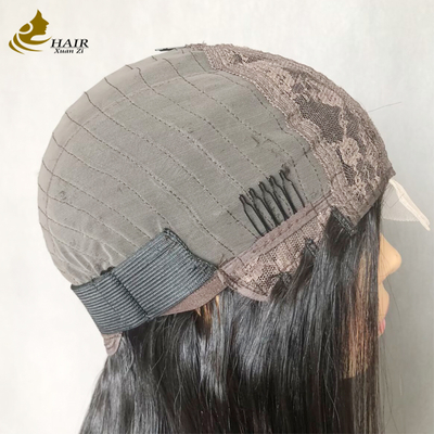 Wholesale Retails 100% 26inch Human Hair Lace Wig Natural Black Straight Hair 2*6 front lace wig