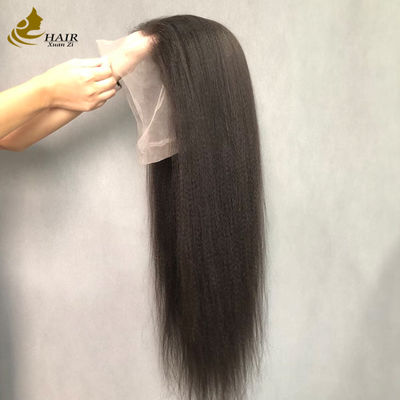 Tóc giả bằng tóc thật 360 Full Yaki Preplucked Exotic Kinky Straight Lace Front
