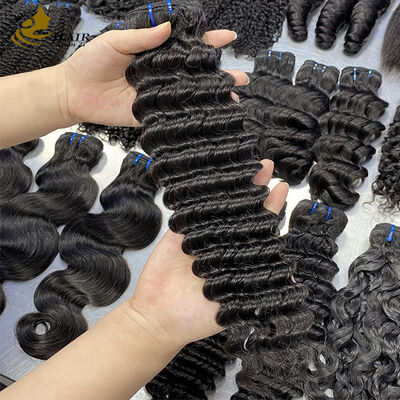 chất lượng Sản phẩm bán buôn chất lượng cao Việt Nam Deep Wave Natural Black Virgin Human Hair nhà máy sản xuất